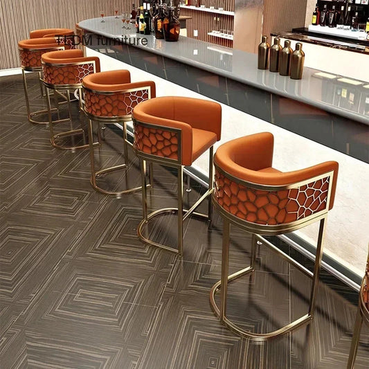 Home High Kitchen Stools Nordic Luxury Ergonomic Simple Bar Stool Adjustable Aesthetic Bancos Para Barra Outdoor Furniture HY Manwatstore