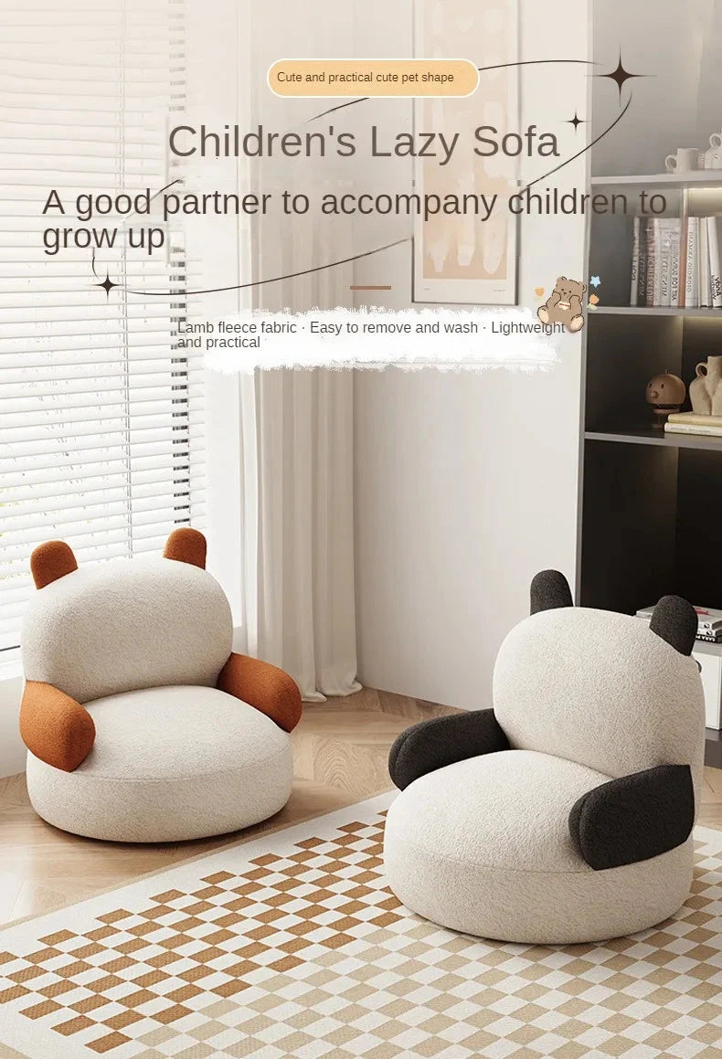 Home Ins Style Beanbag Sofa Living Room Bedroom Cute Cartoon Baby Hot Sale Lazy Sofa Velvet Bedroom Bedside Children Sofa Manwatstore