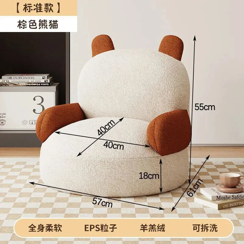 Home Ins Style Beanbag Sofa Living Room Bedroom Cute Cartoon Baby Hot Sale Lazy Sofa Velvet Bedroom Bedside Children Sofa Manwatstore