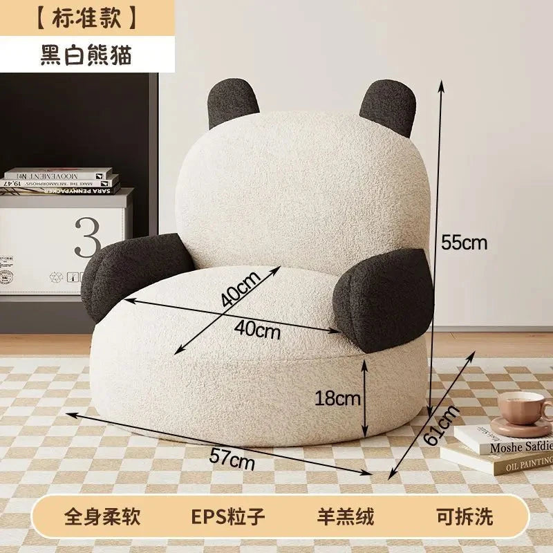 Home Ins Style Beanbag Sofa Living Room Bedroom Cute Cartoon Baby Hot Sale Lazy Sofa Velvet Bedroom Bedside Children Sofa Manwatstore