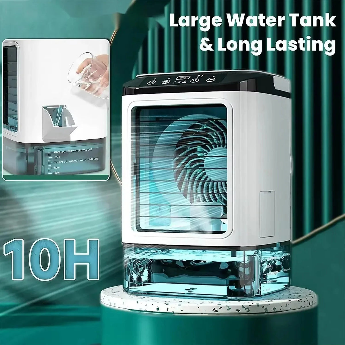 HOMEFISH Small Home-use Quiet Desktop Humidifier Cold Fan Spray Refrigeration Portable USB Electric Fan Manwatstore