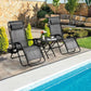 Homfa Garden Sun Lounger Set with Table Folding Adjustable Zero Gravity Recliner Chair Seat Indoor/Outdoor Manwatstore