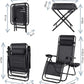 Homfa Garden Sun Lounger Set with Table Folding Adjustable Zero Gravity Recliner Chair Seat Indoor/Outdoor Manwatstore