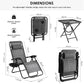 Homfa Garden Sun Lounger Set with Table Folding Adjustable Zero Gravity Recliner Chair Seat Indoor/Outdoor Manwatstore