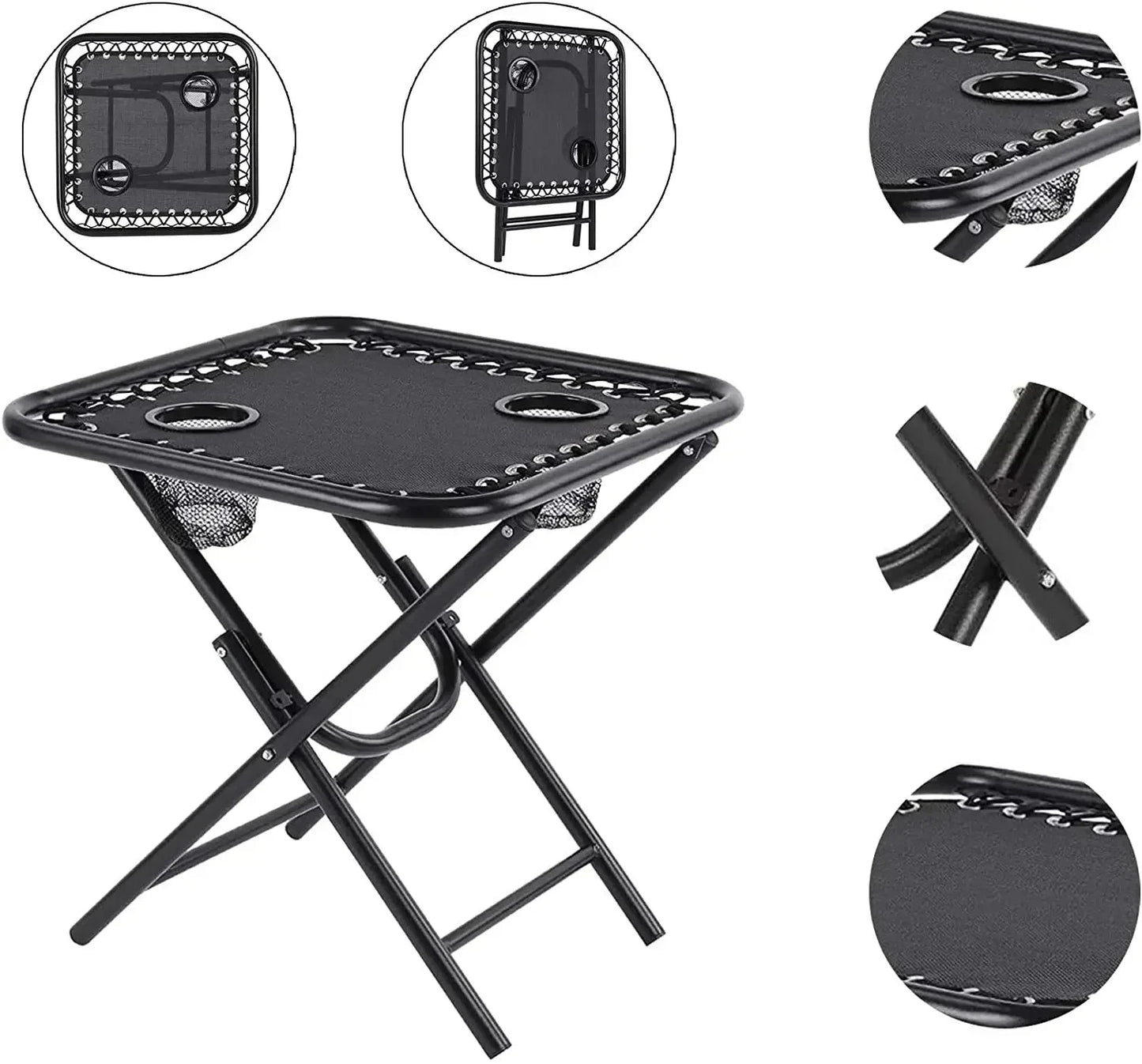 Homfa Garden Sun Lounger Set with Table Folding Adjustable Zero Gravity Recliner Chair Seat Indoor/Outdoor Manwatstore
