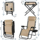 Homfa Garden Sun Lounger Set with Table Folding Adjustable Zero Gravity Recliner Chair Seat Indoor/Outdoor Manwatstore