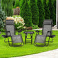 Homfa Garden Sun Lounger Set with Table Folding Adjustable Zero Gravity Recliner Chair Seat Indoor/Outdoor Manwatstore
