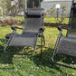 Homfa Garden Sun Lounger Set with Table Folding Adjustable Zero Gravity Recliner Chair Seat Indoor/Outdoor Manwatstore