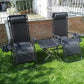Homfa Garden Sun Lounger Set with Table Folding Adjustable Zero Gravity Recliner Chair Seat Indoor/Outdoor Manwatstore