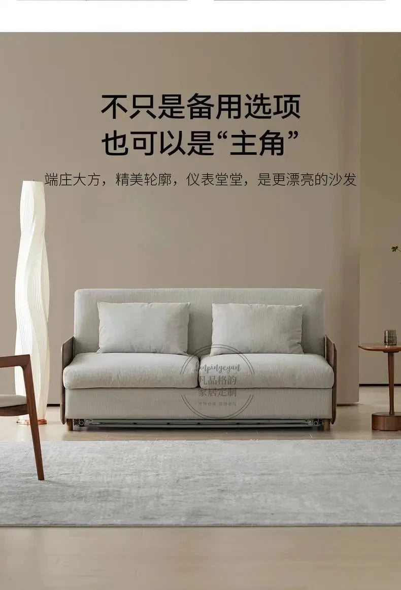 House Decoration Sofa Bed For 2 Person Wood Folding Sofa Full Size Frame Multifunctional Pull Out Hotel Furniture Living Room Manwatstore