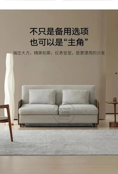 House Decoration Sofa Bed For 2 Person Wood Folding Sofa Full Size Frame Multifunctional Pull Out Hotel Furniture Living Room Manwatstore