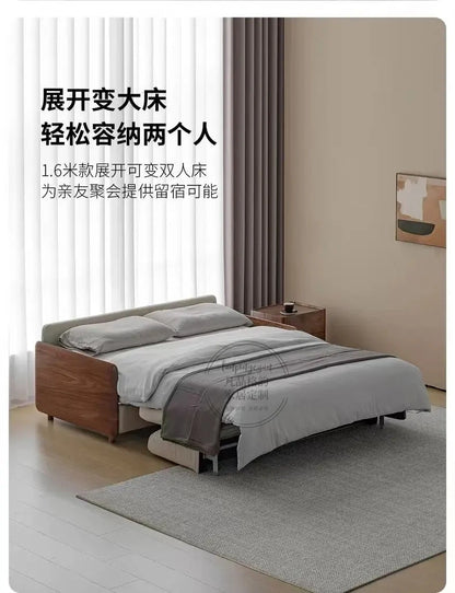 House Decoration Sofa Bed For 2 Person Wood Folding Sofa Full Size Frame Multifunctional Pull Out Hotel Furniture Living Room Manwatstore