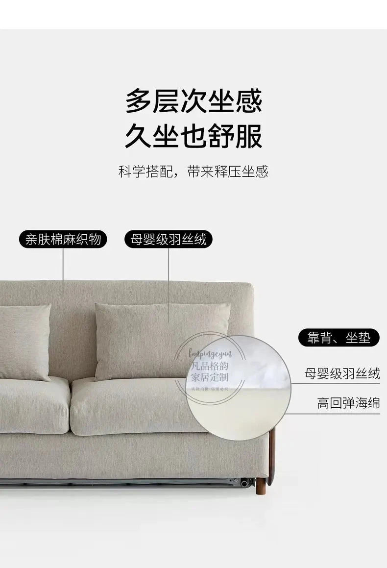 House Decoration Sofa Bed For 2 Person Wood Folding Sofa Full Size Frame Multifunctional Pull Out Hotel Furniture Living Room Manwatstore