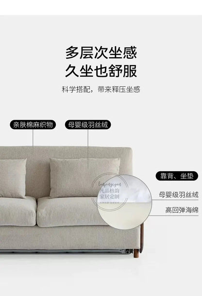 House Decoration Sofa Bed For 2 Person Wood Folding Sofa Full Size Frame Multifunctional Pull Out Hotel Furniture Living Room Manwatstore