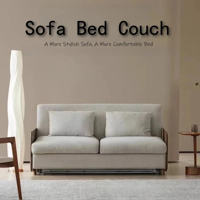 House Decoration Sofa Bed For 2 Person Wood Folding Sofa Full Size Frame Multifunctional Pull Out Hotel Furniture Living Room Manwatstore