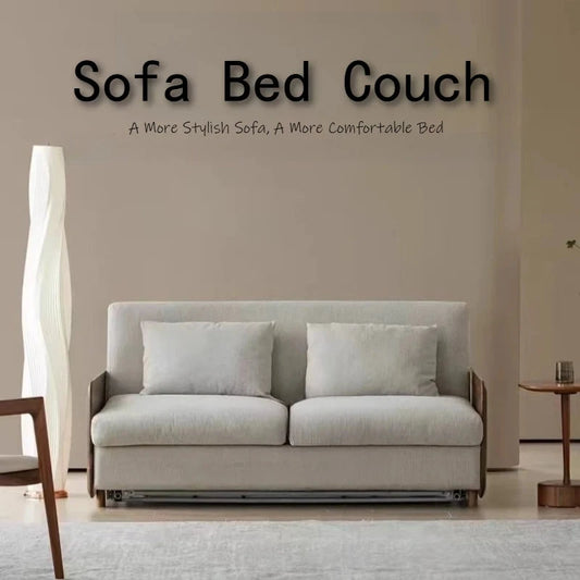 House Decoration Sofa Bed For 2 Person Wood Folding Sofa Full Size Frame Multifunctional Pull Out Hotel Furniture Living Room Manwatstore