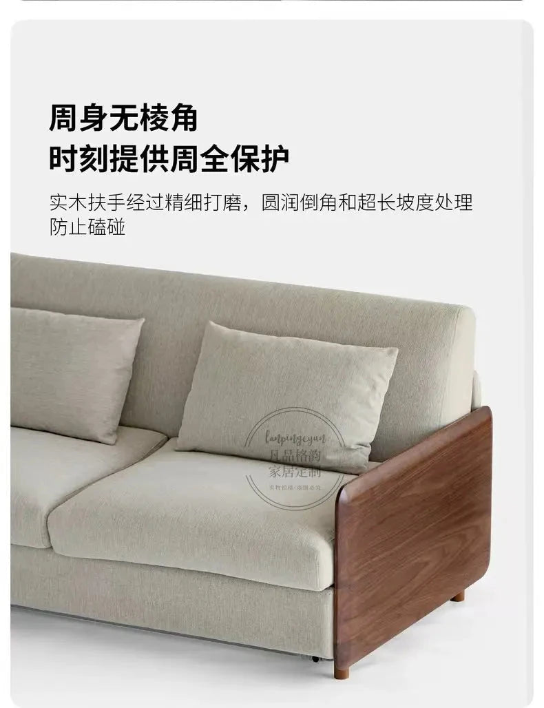 House Decoration Sofa Bed For 2 Person Wood Folding Sofa Full Size Frame Multifunctional Pull Out Hotel Furniture Living Room Manwatstore