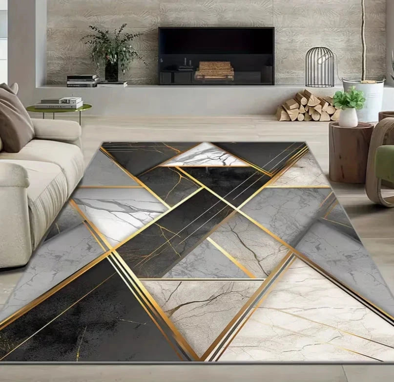 Imitation Cashmere Geometric Carpet Modern Art-Style Digital Printed Carpet Comfortable and Beautiful, Versatile Decoration Mats Manwatstore