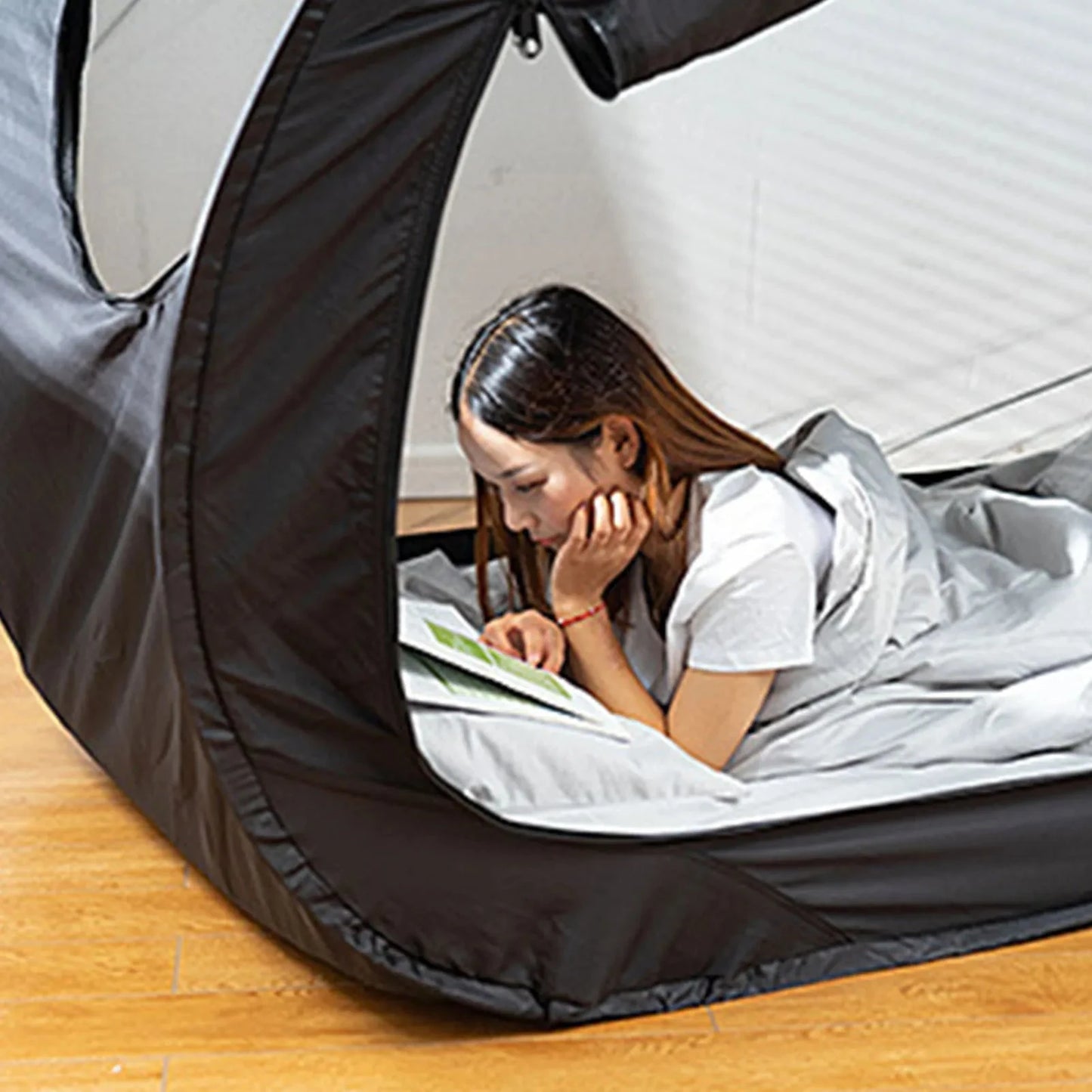 Indoor Bed Tent Bed Tent Outdoor Folding Bed Tent Camping Fully Enclosed Shading Bed Tent for Kids and Adult Manwatstore