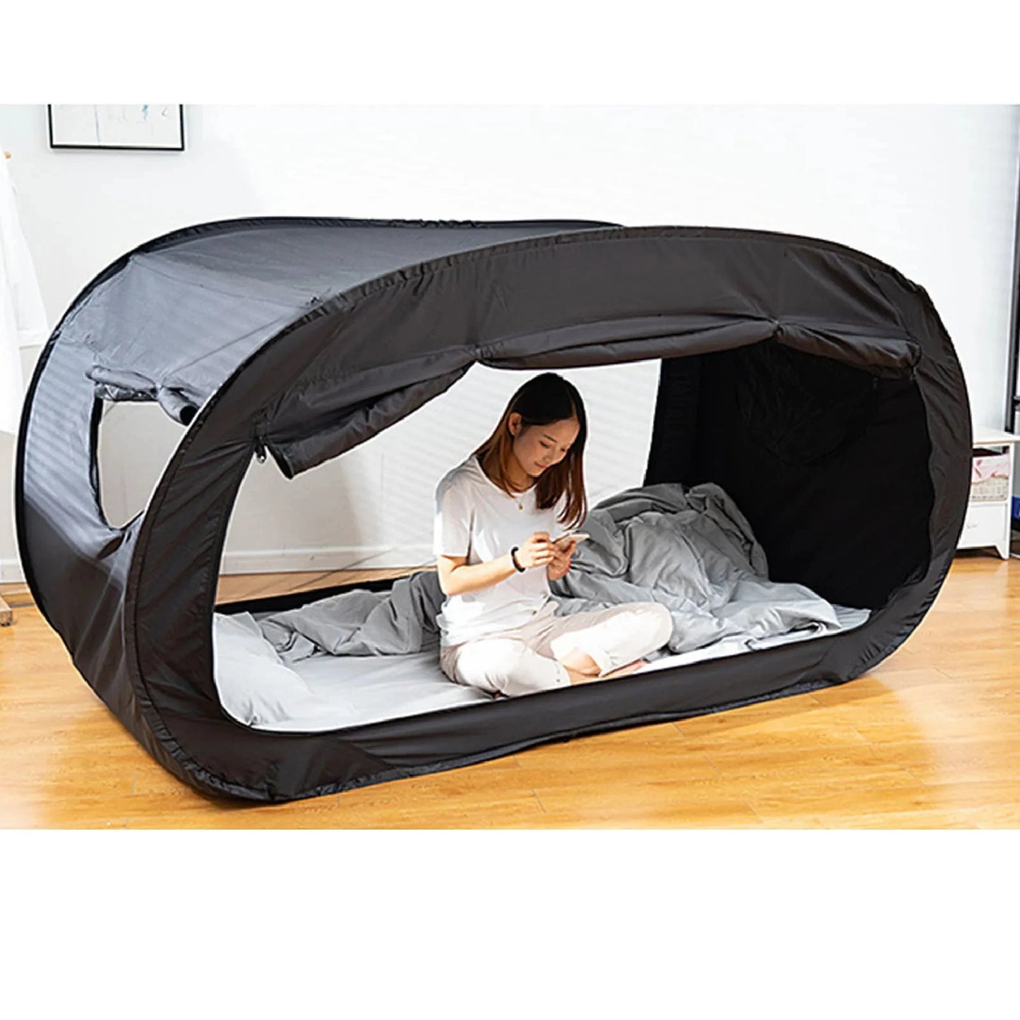 Indoor Bed Tent Bed Tent Outdoor Folding Bed Tent Camping Fully Enclosed Shading Bed Tent for Kids and Adult Manwatstore