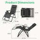 JHK Zero Gravity Set of 2 Portable Recliner Camping Patio Outdoor Garden Lounge Chair with Cup Holder Trays Adjustable Pillow Manwatstore