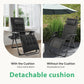 JHK Zero Gravity Set of 2 Portable Recliner Camping Patio Outdoor Garden Lounge Chair with Cup Holder Trays Adjustable Pillow Manwatstore