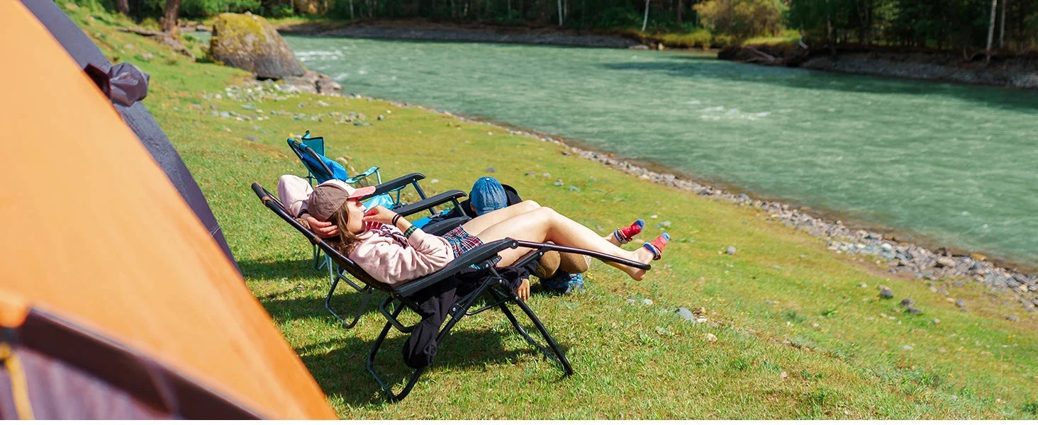 JHK Zero Gravity Set of 2 Portable Recliner Camping Patio Outdoor Garden Lounge Chair with Cup Holder Trays Adjustable Pillow Manwatstore
