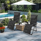 JHK Zero Gravity Set of 2 Portable Recliner Camping Patio Outdoor Garden Lounge Chair with Cup Holder Trays Adjustable Pillow Manwatstore