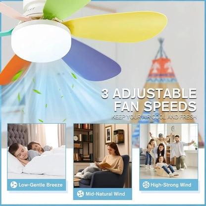 JOYINLED Dimmable Ceiling Fan Light, 30W/40W LED Lamp with Remote Control, 6 Blades, E27 Socket, for Bedroom &amp; Office, 85-265V Manwatstore