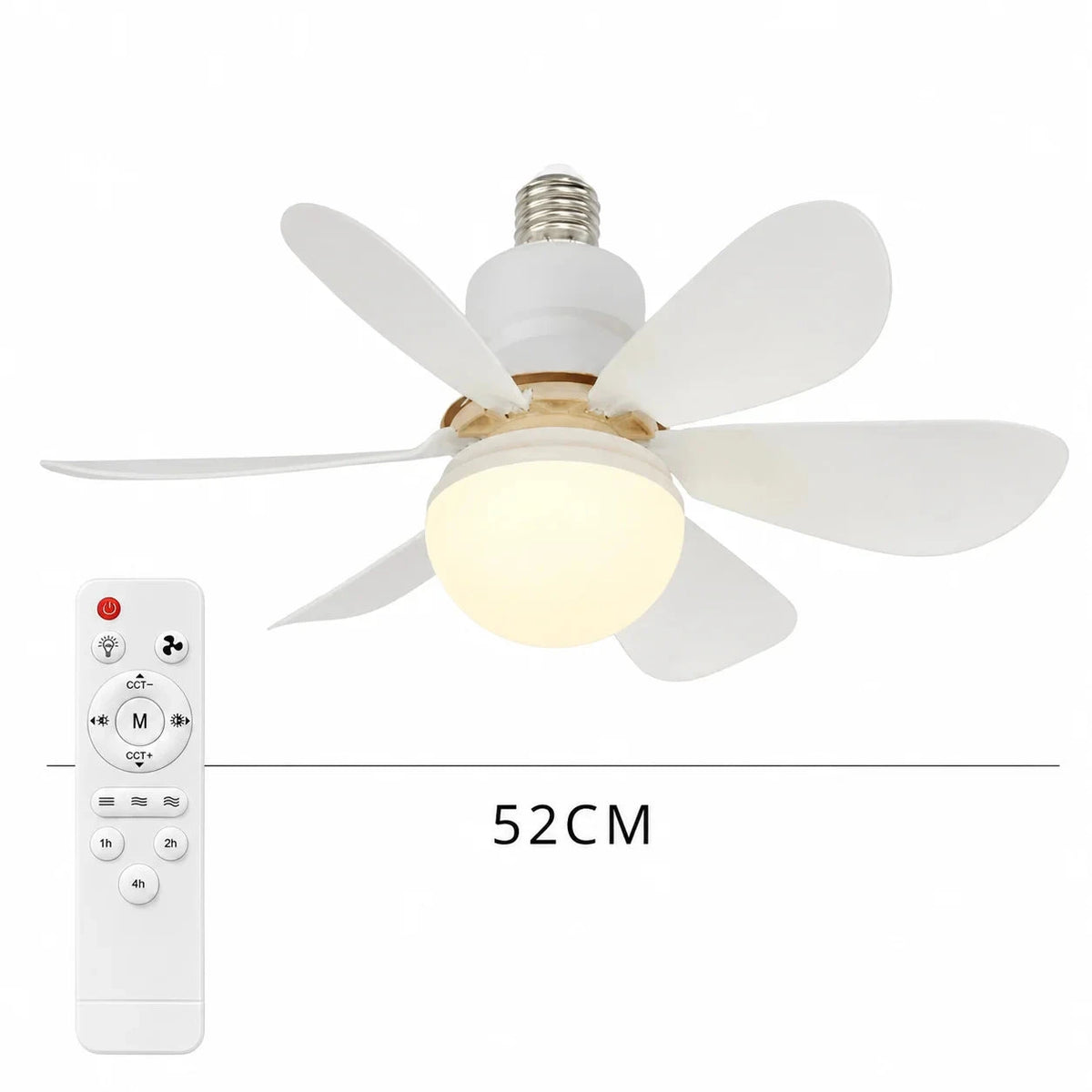 JOYINLED Dimmable Ceiling Fan Light, 30W/40W LED Lamp with Remote Control, 6 Blades, E27 Socket, for Bedroom &amp; Office, 85-265V Manwatstore