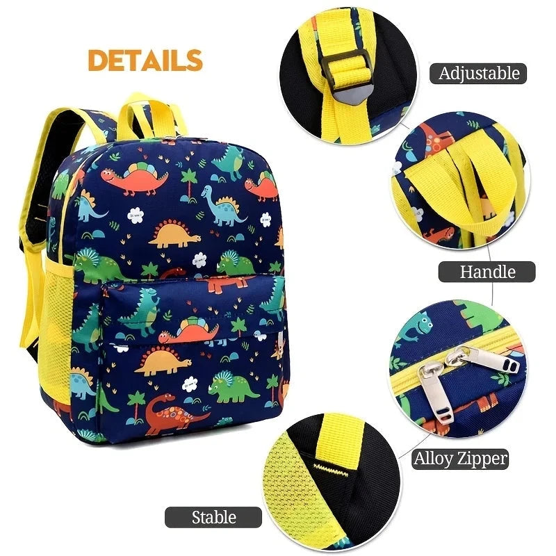 Kids Cartoon Backpack Preschool Kindergarten Bookbag Toddler School Bag for Boys Girls Dinosaurs, Large Capacity, Lightweight Manwatstore
