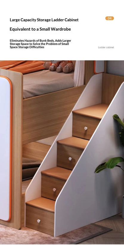 Kids Floating Bunk Bed with Bookshelves &amp; High Guardrail | Twin Loft Bed with Storage Manwatstore