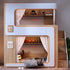 Kids Floating Bunk Bed with Bookshelves & High Guardrail | Twin Loft Bed with Storage Manwatstore