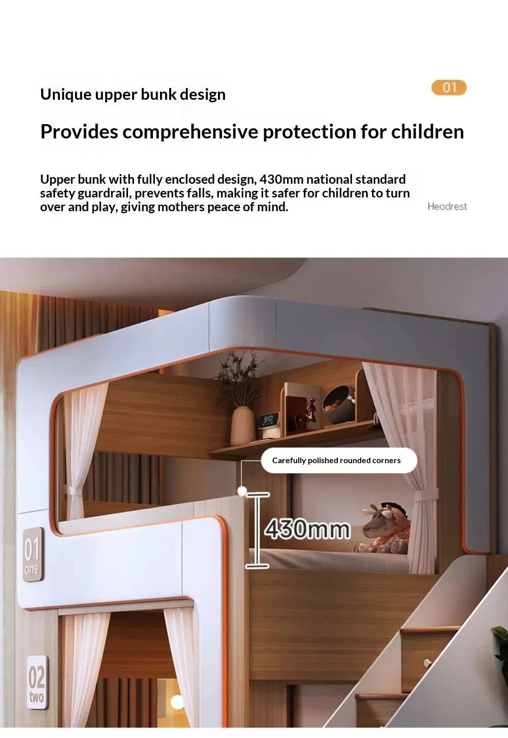 Kids Floating Bunk Bed with Bookshelves &amp; High Guardrail | Twin Loft Bed with Storage Manwatstore