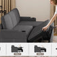 L-Shaped 2-in-1 Convertible Sofa Bed with Pull-Out Sleeper, Storage, USB Ports & Cup Holder Manwatstore
