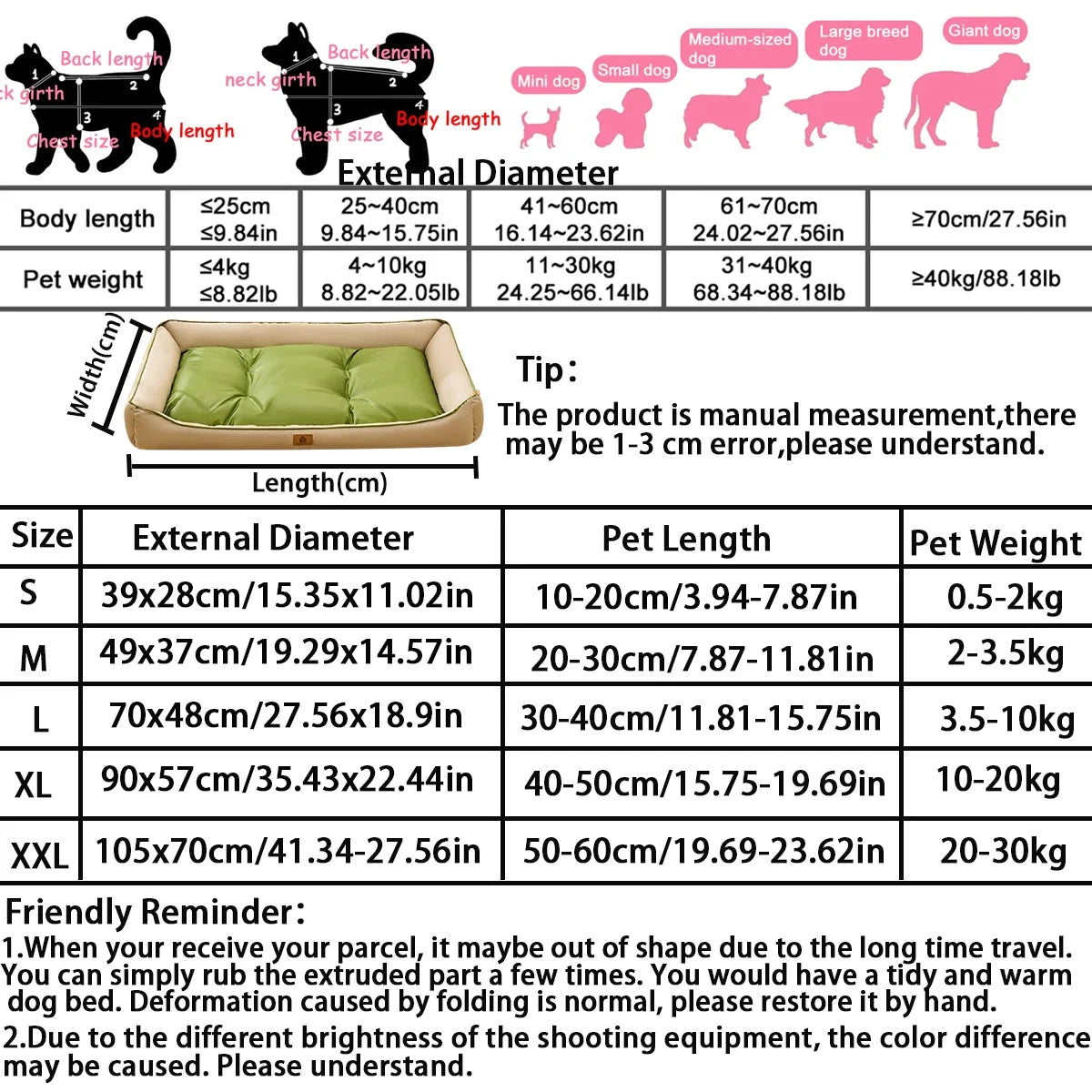 Large Dog Bed Waterproof Dog Bed for Big Dogs Summer Cooling Cat Bed Soft Sleeping Pet Mat All Seasons Puppy Mat for Chihuahua Manwatstore
