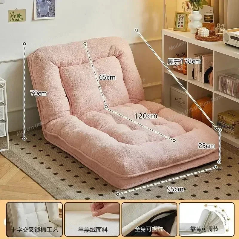 Lazy Bean Bag Sofa Bed – Folding Tatami Floor Couch (Single &amp; Double Size) | Multi-Position Lounge Chair for Living Room, Balcony &amp; Bedroom | Space-Saving Floor Furniture Manwatstore
