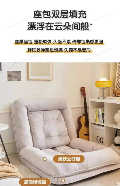 Lazy Bean Bag Sofa Bed – Folding Tatami Floor Couch (Single &amp; Double Size) | Multi-Position Lounge Chair for Living Room, Balcony &amp; Bedroom | Space-Saving Floor Furniture Manwatstore