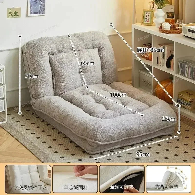 Lazy Bean Bag Sofa Bed – Folding Tatami Floor Couch (Single &amp; Double Size) | Multi-Position Lounge Chair for Living Room, Balcony &amp; Bedroom | Space-Saving Floor Furniture Manwatstore