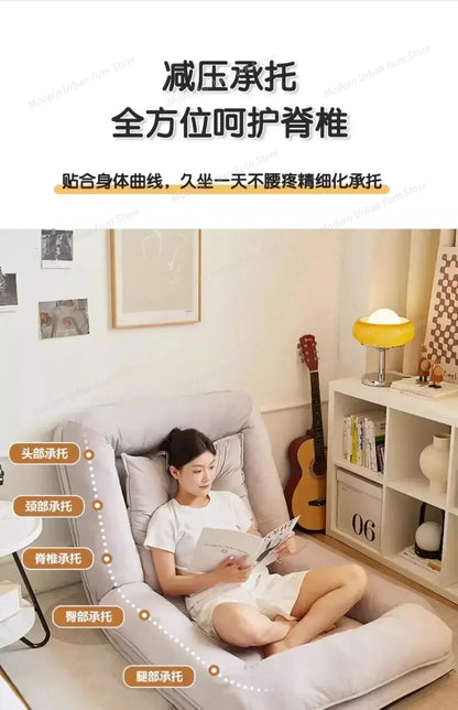 Lazy Bean Bag Sofa Bed – Folding Tatami Floor Couch (Single &amp; Double Size) | Multi-Position Lounge Chair for Living Room, Balcony &amp; Bedroom | Space-Saving Floor Furniture Manwatstore