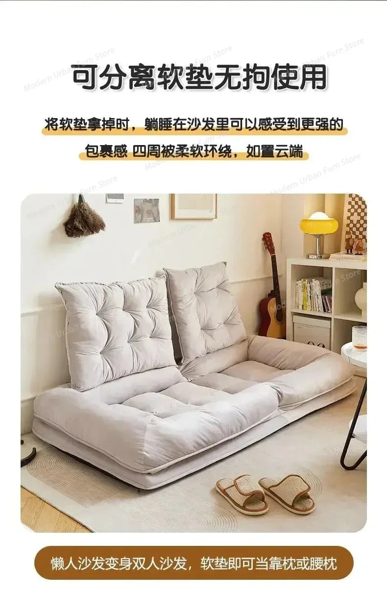 Lazy Bean Bag Sofa Bed – Folding Tatami Floor Couch (Single &amp; Double Size) | Multi-Position Lounge Chair for Living Room, Balcony &amp; Bedroom | Space-Saving Floor Furniture Manwatstore