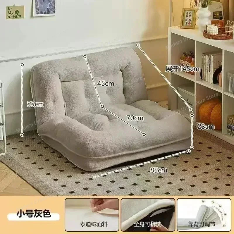 Lazy Bean Bag Sofa Bed – Folding Tatami Floor Couch (Single &amp; Double Size) | Multi-Position Lounge Chair for Living Room, Balcony &amp; Bedroom | Space-Saving Floor Furniture Manwatstore