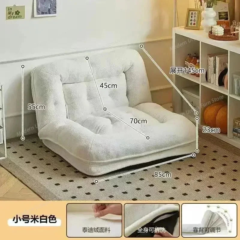 Lazy Bean Bag Sofa Bed – Folding Tatami Floor Couch (Single &amp; Double Size) | Multi-Position Lounge Chair for Living Room, Balcony &amp; Bedroom | Space-Saving Floor Furniture Manwatstore