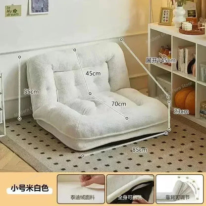 Lazy Bean Bag Sofa Bed – Folding Tatami Floor Couch (Single &amp; Double Size) | Multi-Position Lounge Chair for Living Room, Balcony &amp; Bedroom | Space-Saving Floor Furniture Manwatstore
