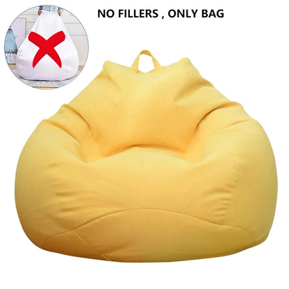 Lazy Sofas Cover Chairs Without Filler Adults Bean Bag Chair Couch Living Room Bedroom Home Tatami Lounger Seat Manwatstore