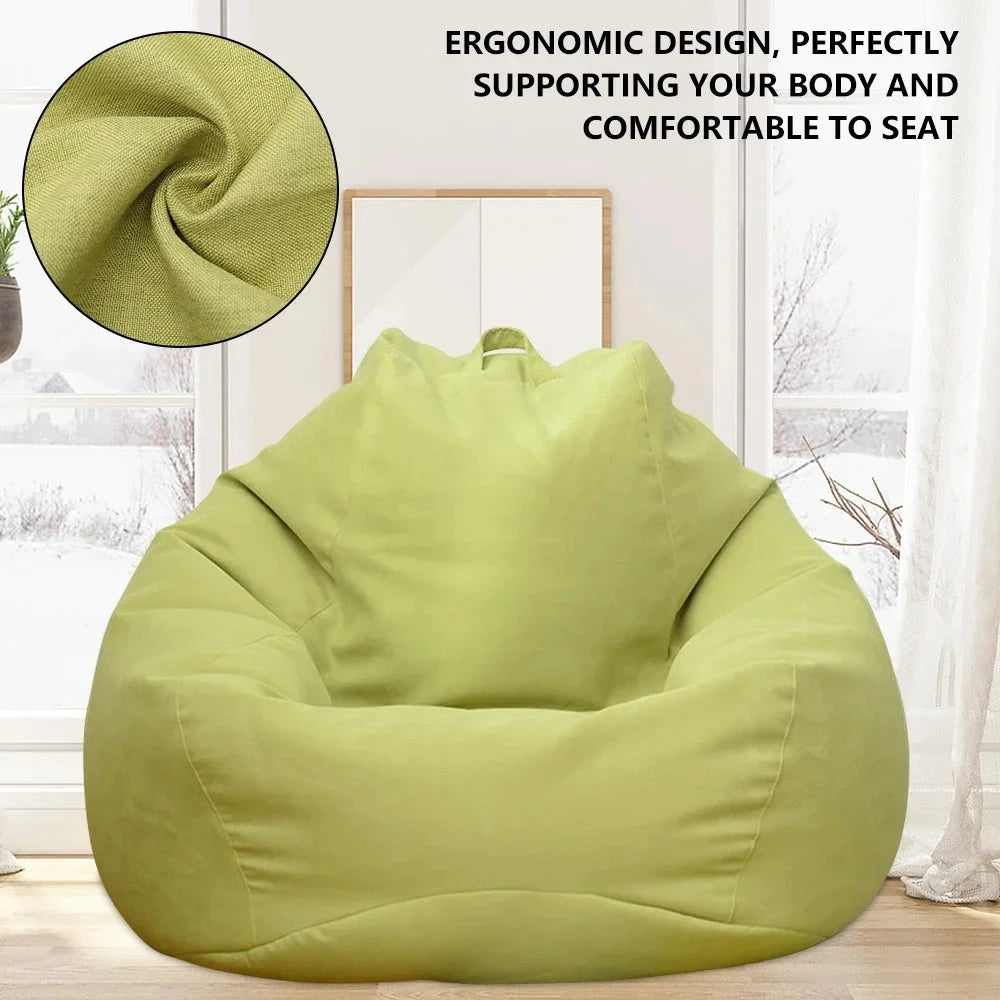 Lazy Sofas Cover Chairs Without Filler Adults Bean Bag Chair Couch Living Room Bedroom Home Tatami Lounger Seat Manwatstore