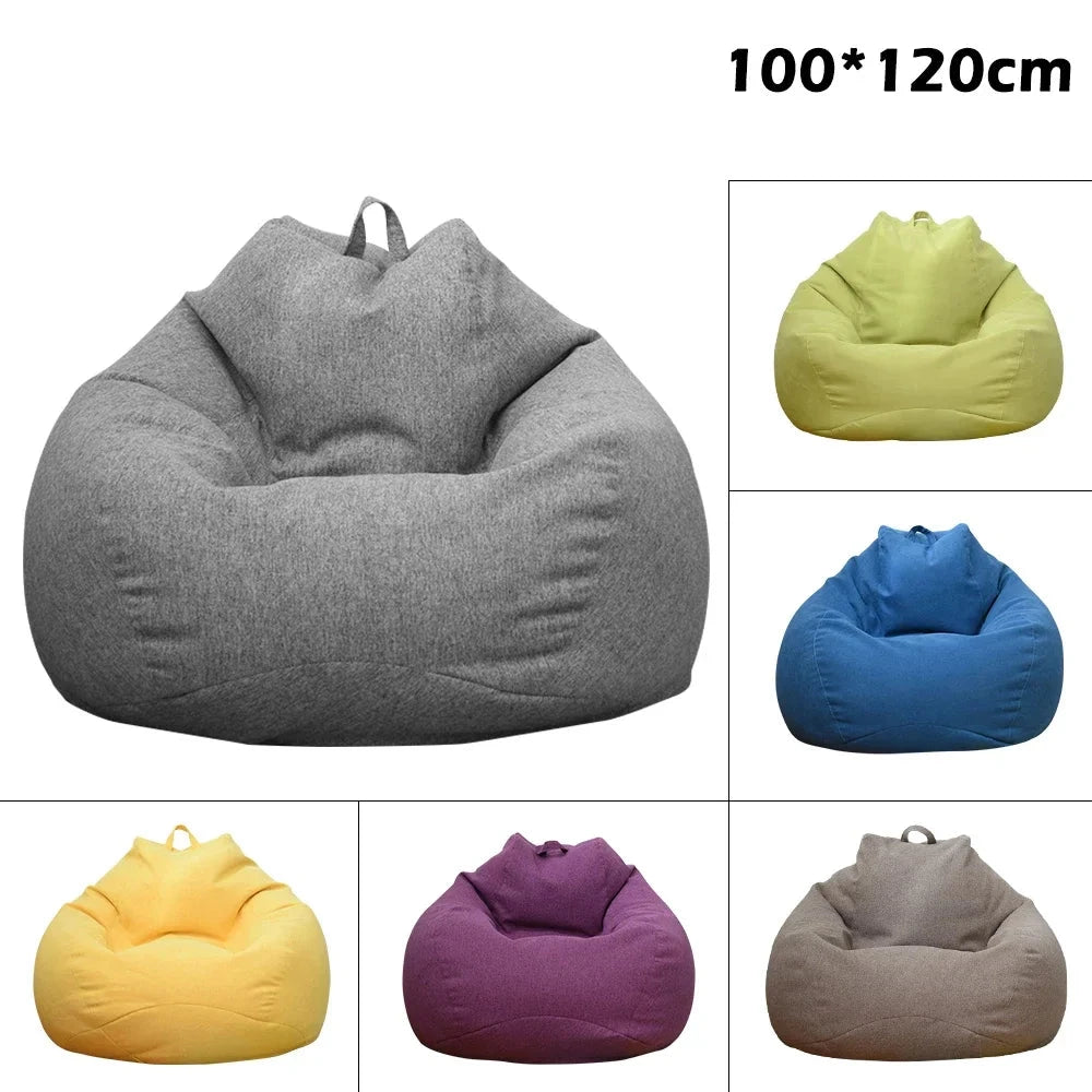 Lazy Sofas Cover Chairs Without Filler Adults Bean Bag Chair Couch Living Room Bedroom Home Tatami Lounger Seat Manwatstore