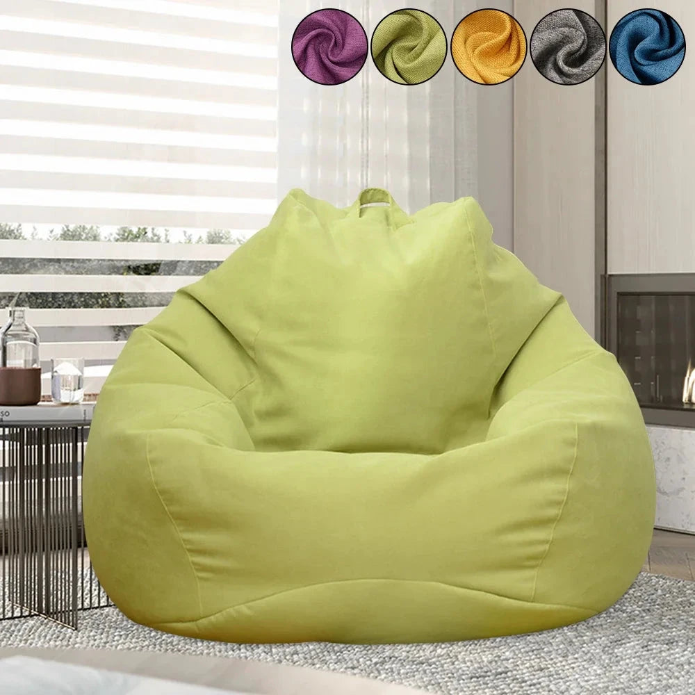 Lazy Sofas Cover Chairs Without Filler Adults Bean Bag Chair Couch Living Room Bedroom Home Tatami Lounger Seat Manwatstore