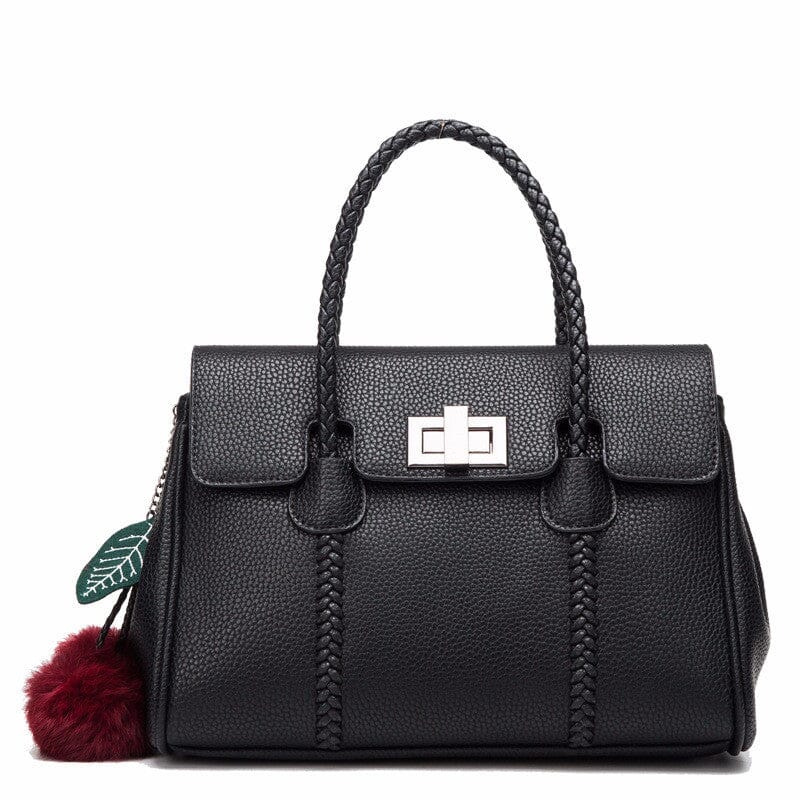 Leather handbags lychee pattern handbag 0 Manwatstore