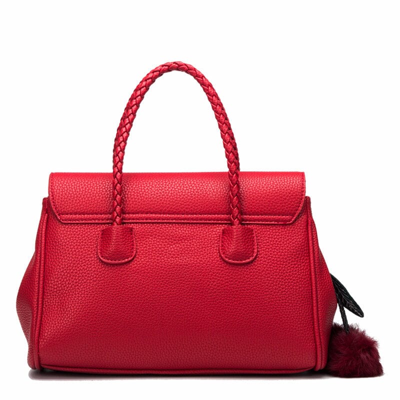 Leather handbags lychee pattern handbag 0 Manwatstore